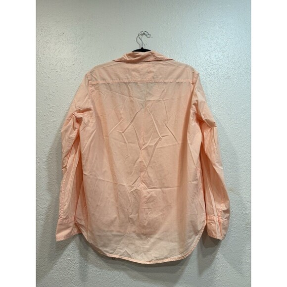 Frank & Eileen EILEEN Relaxed Button-Up Shirt Cotton Peach Size Medium - Picture 2 of 8